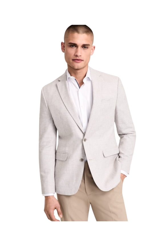 Mens Slim fit Sport Coat Blazer 48 R White Plaid