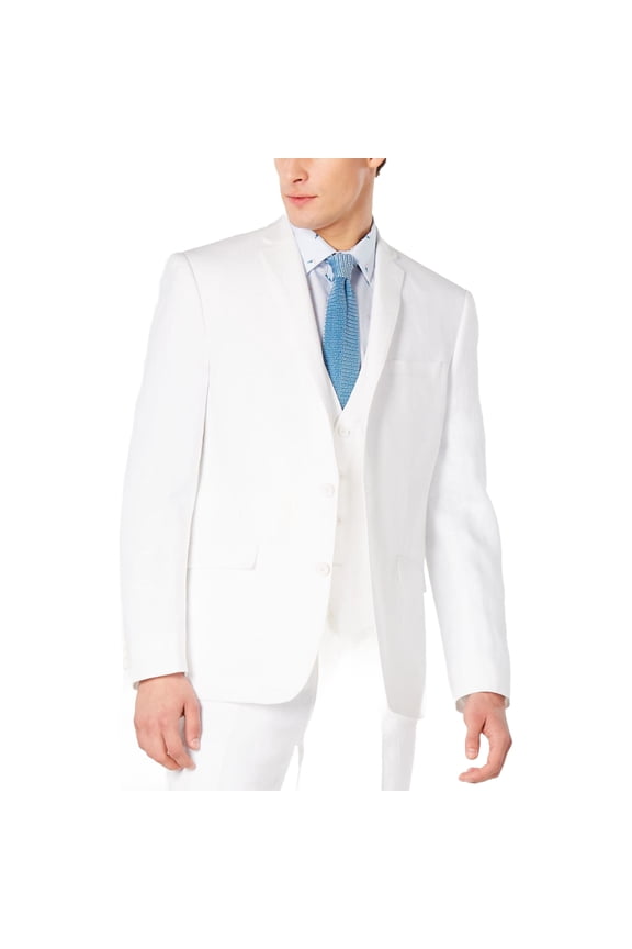 Mens Slim fit Summer Linen Sport Coat Blazer 38 R White Suit Jacket