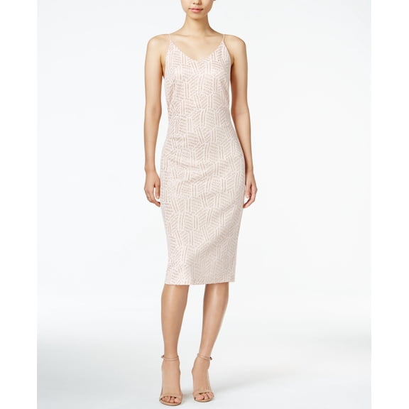 Bar III Metallic Slip Dress Womens XS Pink dress MSRP $104