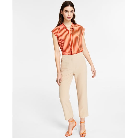 Bar III Mid Rise Straight Leg Pants Barley Field 14