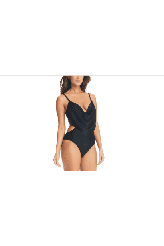 Monokini Cowl Neck One-Piece Swimsuit, Women's