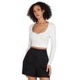 thumbnail image 1 of Bar III Nicole Williams English Cropped Long Sleeve Top Bright Whi XL, 1 of 1
