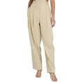 thumbnail image 1 of Bar III Nicole Williams English Pleated Wide Leg Relaxed Pants Beigekhak 8, 1 of 1