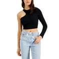 thumbnail image 1 of Bar III One Shoulder Crop Top Deep Black M, 1 of 1