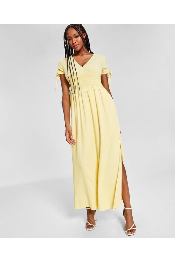 Petite V Neck Maxi Dress Wildflower Yellow PL