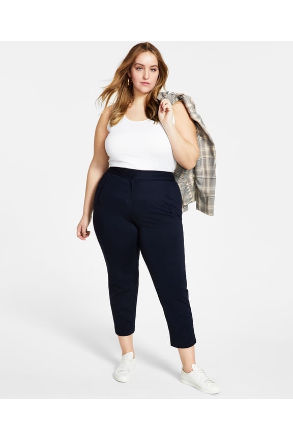 Plus Size Compression Ankle Pants Vista Blue 18W