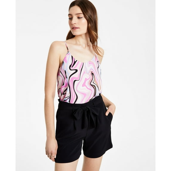 Bar III Printed Spaghetti Strap Camisole Top Taro Ice Combo S