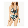 thumbnail image 1 of Bar III Rose Garden Printed Halter Cut-Out One-Piece Swimsuit, Small, 1 of 2