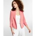 thumbnail image 1 of Bar III Ruched-Sleeve Open-Front Jacket Coral Rose S, 1 of 1
