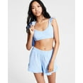 thumbnail image 1 of Bar III Ruffled Terry Bralette Blue Whisper XS, 1 of 1
