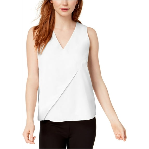 Bar III Sleeveless Seamed Top White XS