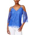 thumbnail image 1 of Bar III Strappy Lace Cold Shoulder Top Cobalt Glaze XL, 1 of 1