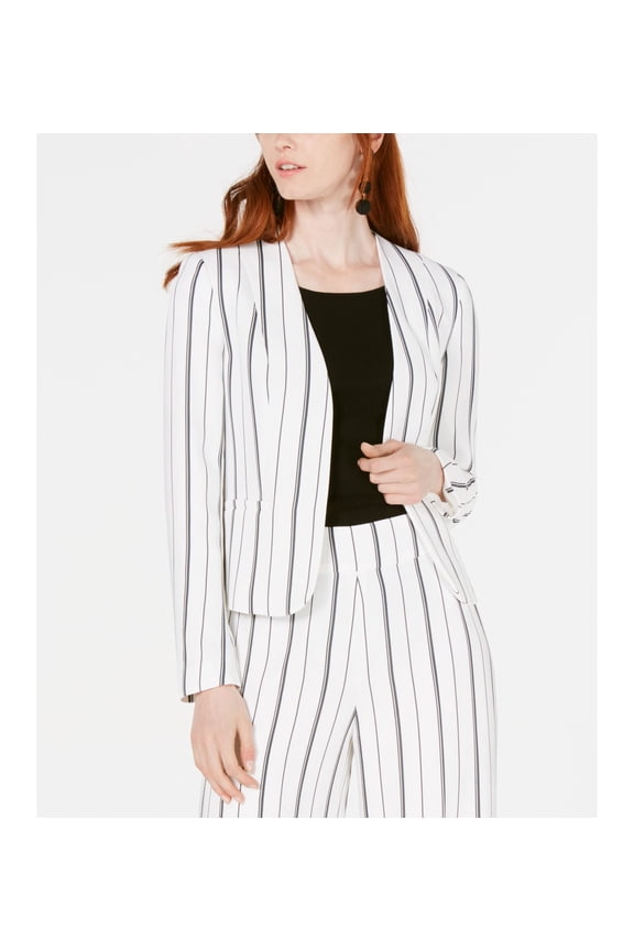 Striped Collarless Jacket Lily Black XS