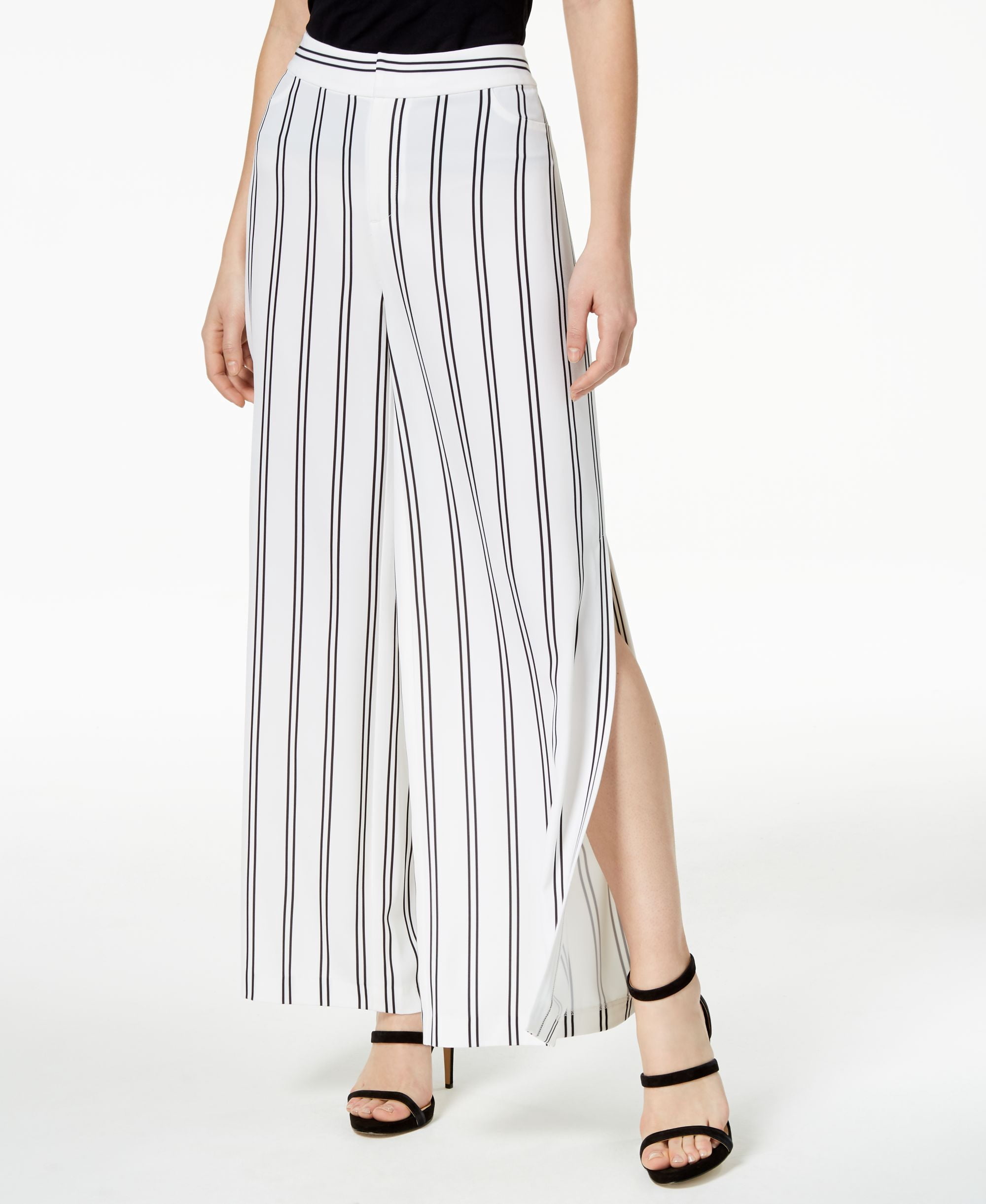 Split Stack Pants Bar III Striped Split Leg Pants Dark Shadow 14 - Walmart.com