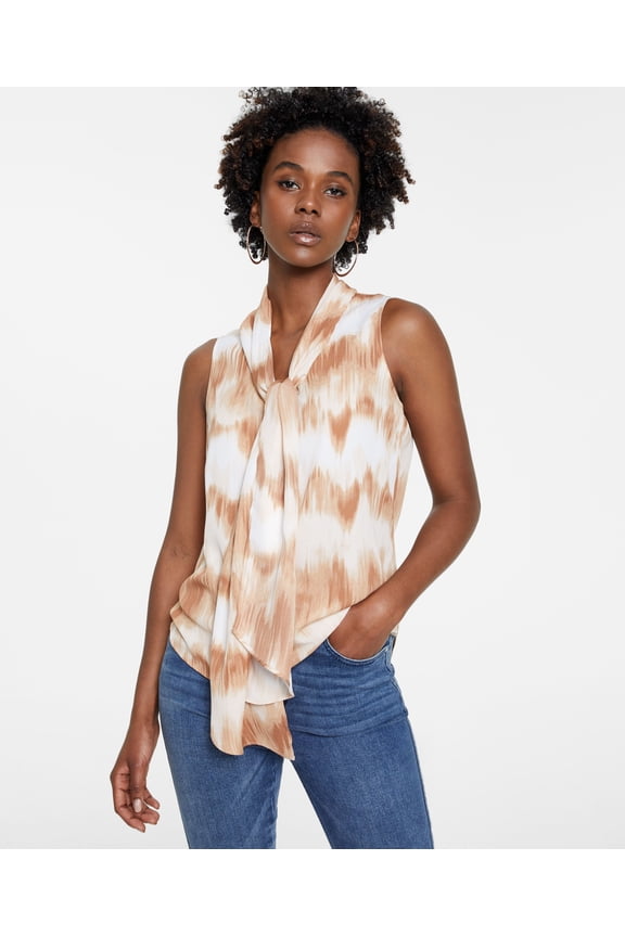 Tie Dye Bow Blouse Hazelnut Combo 2XL