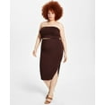 thumbnail image 1 of Bar III Trendy Plus Size Midi Skirt Rare Wood 1X, 1 of 1