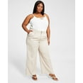 thumbnail image 1 of Bar III Trendy Plus Size Pleated Twill Wide Leg Pants Naturally Nude 0X, 1 of 1