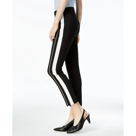 Bar III Tuxedo Striped Pants Black 2