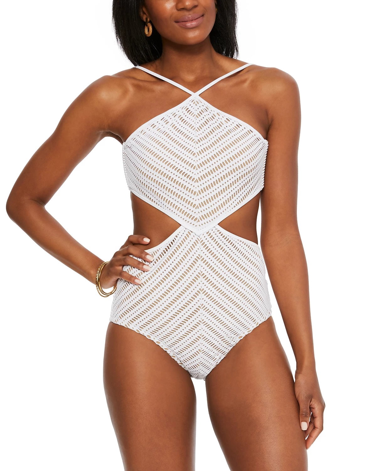 Musotica Women's Hipster Crochet One Piece Swimsuit - Handmade Stretch Cotton & Nylon