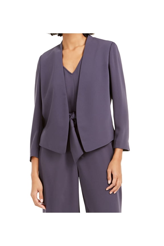 Women's Collarless Open-Front Jacket (XS, Dusk)