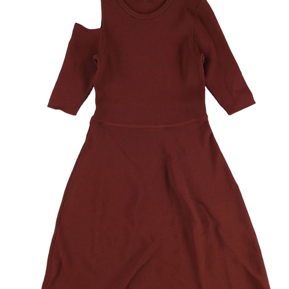 Bar III Women’s Cutout Knit A-Line Dress, Bright Red, X-Small