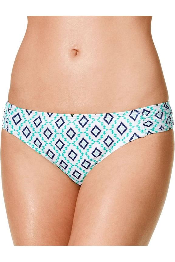 Women's Diamond in The Rough Printed Hipster Bikini Bottom, Jade, X-Small