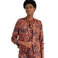 thumbnail image 1 of Bar III Women's Ikat Print Scrunch Sleeve Blazer Blue Size Small, 1 of 3