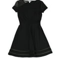 thumbnail image 1 of Bar III Women’s Mesh Fit & Flare Dress (XS, Black), 1 of 2