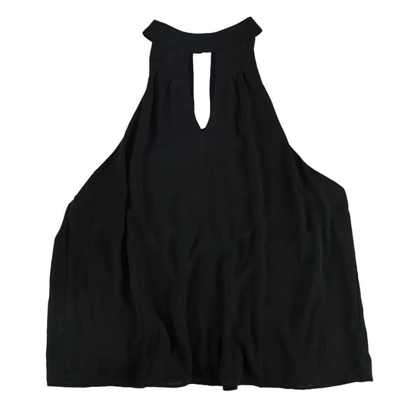 Bar III Women's Mock-Neck Keyhole Blouse Pullover Shirt Tops, Black, Small