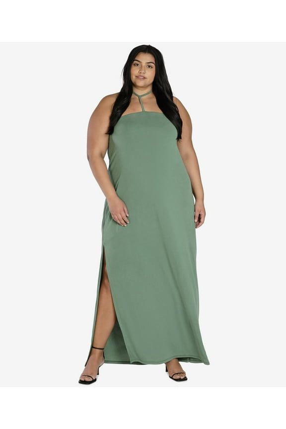 Women's Nicole Williams English Y-Strap Halter Dress Plus Size 0X