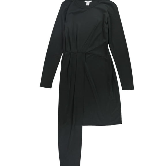 Bar III Women's, Pleated Asymmetrical Dress, Black, XS