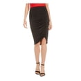thumbnail image 1 of Bar III Women's Ruched Knee Length Asymmetrical Skirt Black Size Medium, 1 of 4