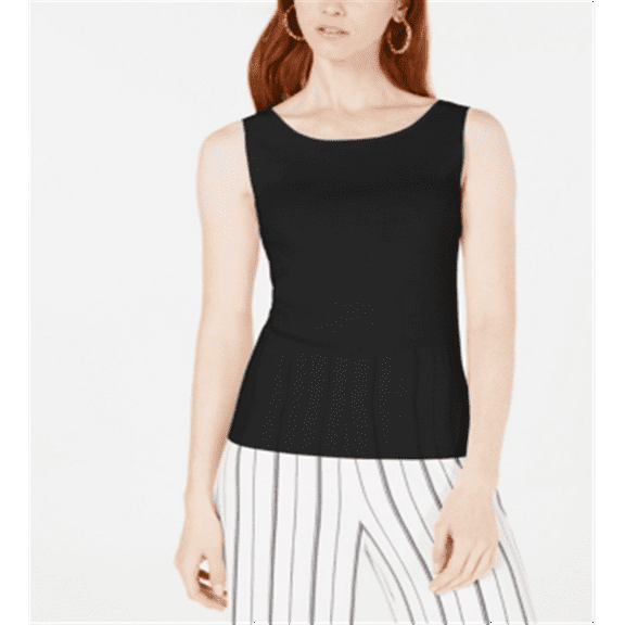 Bar III Women's  Scoop-Neck Sweater  Black Size XL