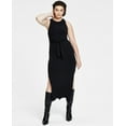 thumbnail image 1 of Bar III Womens Ribbed Midi Dress Deep Black XS, 1 of 4