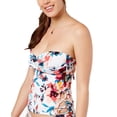 thumbnail image 1 of Bar III Women's Swimwear Brand Standard Molded Twist Tubini Tankini Top, White S, 1 of 3