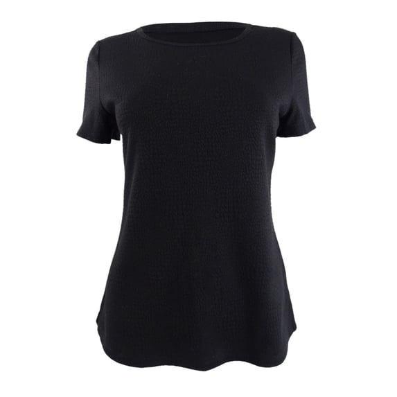 Bar III Women's Textured Scoop-Neck Top (S, Black)