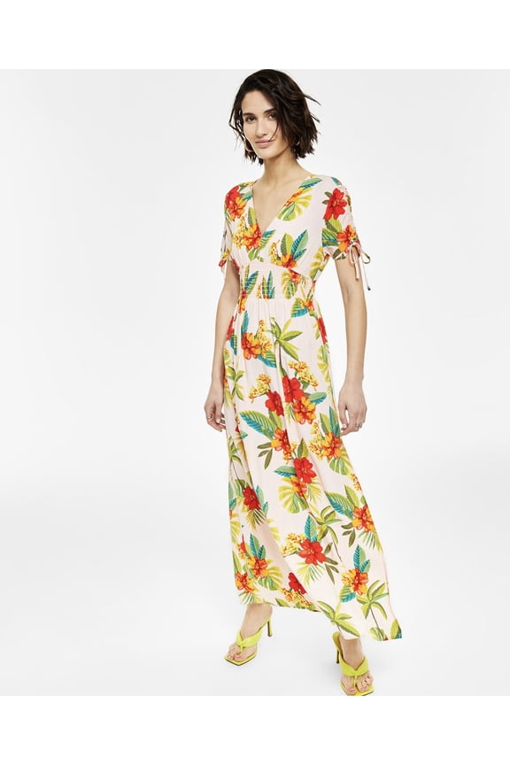 Womens Floral Maxi Dress Hibiscus Jungle L