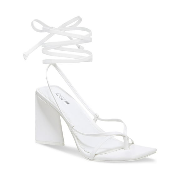 Bar III Womens AURORAA Faux Leather Strappy Block Heel