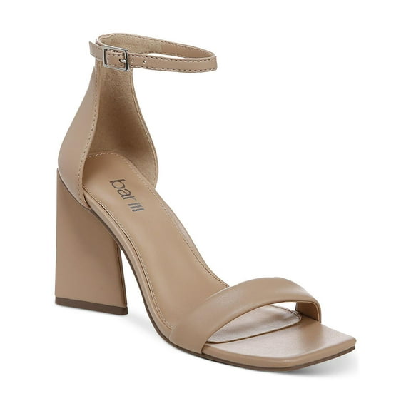 Bar III Womens Appel Faux Leather Ankle Strap Heels
