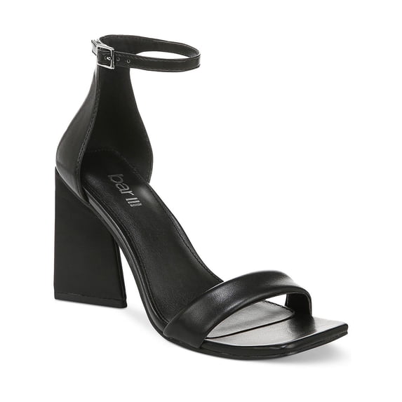 Bar III Womens Appel Open Toe Faux Leather Heels