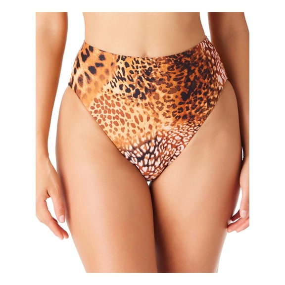 Bar III Womens Cheetah Print High-Rise Swim Bottom Separates