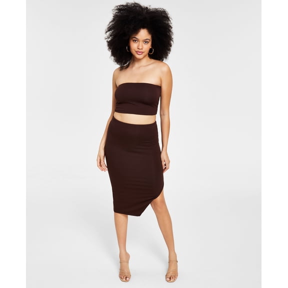 Bar III Womens Crepe Tube Top Rare Wood XL