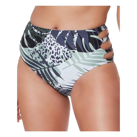 Bar III Womens Cut-Out Printed Swim Bottom Separates