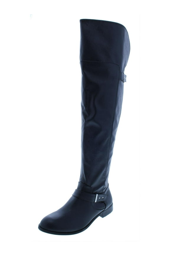Womens Daphne Faux Leather Over-The-Knee Riding Boots