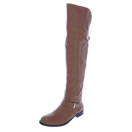 Bar III Womens Daphne Faux Leather Riding Boots Brown 5 Medium (B,M)