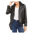 thumbnail image 1 of Bar III Womens Faux Leather Belted Jacket Black S, 1 of 2
