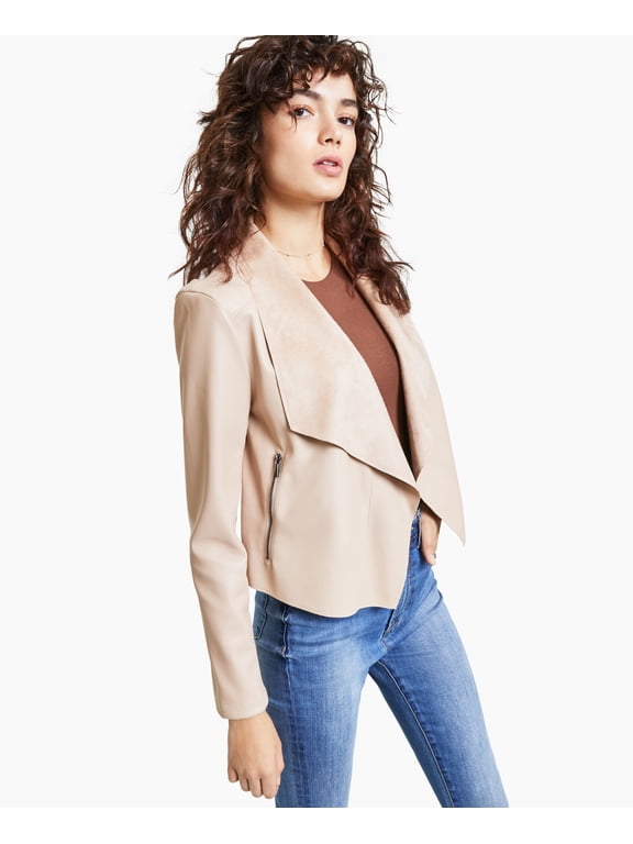 Womens Faux Leather Flyaway Jacket Naturally Nude 2XS