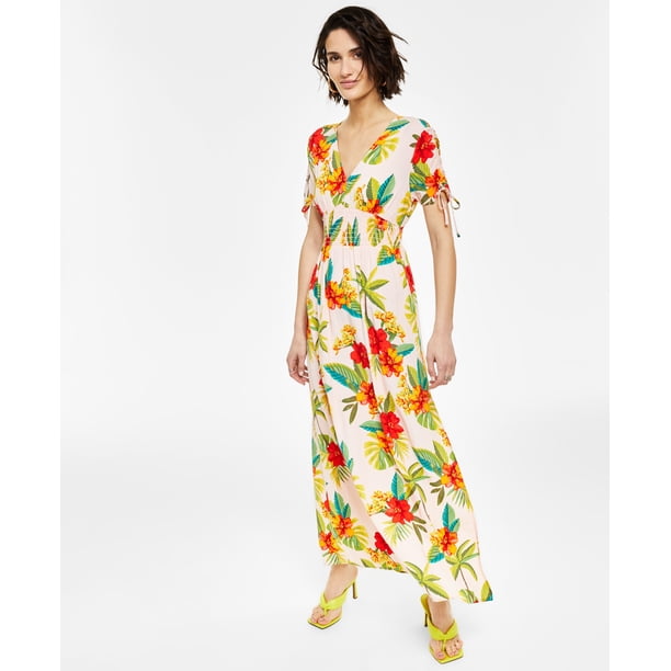 Bar III Womens Floral Maxi Dress Hibiscus Jungle S - Walmart