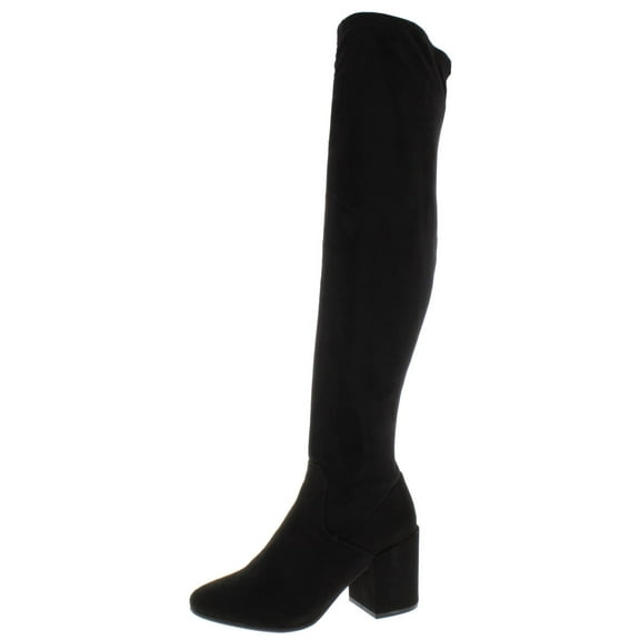 Bar III Womens Gabrie Faux Suede Block Heel Over-The-Knee Boots
