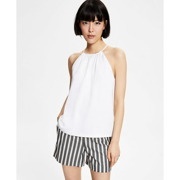 Bar III Womens Halter Neck Top Bar White XL